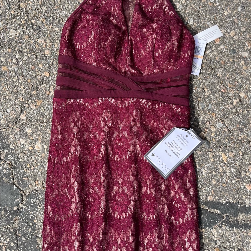 Nicole Red Sheath Halter Dress Cocktail